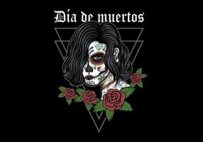 illustration de femme de muertos vecteur