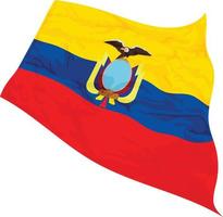 illustration vectorielle du drapeau de l'equateur se balançant dans le vent vecteur