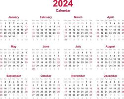 modèle de calendrier 2024 vecteur