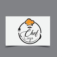 chef professionnel et logo de restaurant vecteur