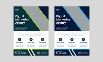 modèle de flyer d'agence de marketing numérique. conception de dépliant de dépliant d'entreprise. format a4, couverture, affiche, conception de flyer vecteur