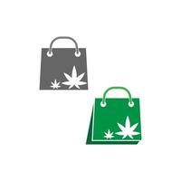 modèle de vecteur de conception de logo de feuille de cannabis