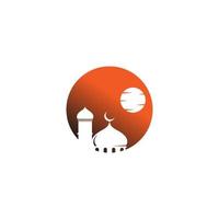 logo islamique, modèle vectoriel de conception d'icône de mosquée