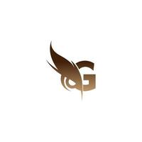 icône du logo lettre g combinée avec le vecteur de conception de l'icône des yeux de hibou