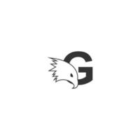 icône du logo lettre g avec modèle de symbole de conception de tête de faucon vecteur