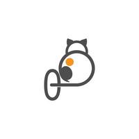 logo d'icône de chat avec vecteur de conception de modèle numéro zéro