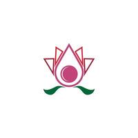 modèle de conception d'icône de logo de fleurs de lotus de beauté vecteur