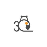 logo d'icône de chat avec vecteur de conception de modèle numéro 3