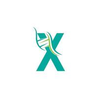logo d'icône d'adn avec la conception de modèle de lettre x vecteur