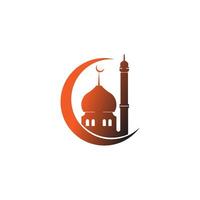 logo islamique, modèle vectoriel de conception d'icône de mosquée