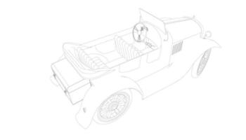 dessin au trait de conception de voitures anciennes vecteur