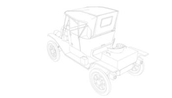 dessin au trait de conception de voiture classique vecteur