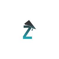 icône du logo lettre z avec vecteur de conception de chapeau de graduation