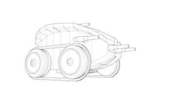 dessin au trait de chars militaires vecteur