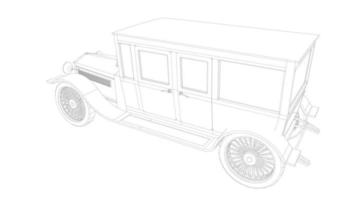 dessin au trait de conception de voiture ancienne vecteur