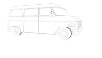 dessin au trait de conception de voiture classique vecteur