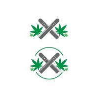 modèle de vecteur de conception de logo de feuille de cannabis