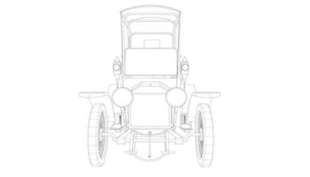 dessin au trait de conception de voiture ancienne vecteur