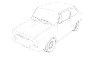 dessin au trait de conception de voiture classique vecteur