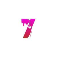 icône du logo numéro 7 avec modèle de conception de symbole d'amour fondant vecteur