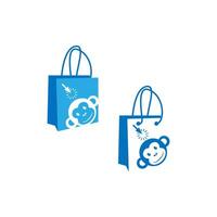 singe boutique sac logo icône design illustration vecteur