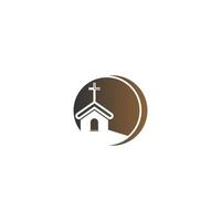 église icône logo signe illustration de conception vectorielle vecteur