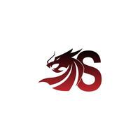 icône du logo lettre s avec vecteur de conception de dragon