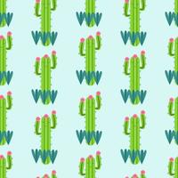 modèle sans couture avec illustration vectorielle de cactus mignon en style cartoon plat vecteur