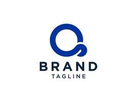 logo abstrait de la lettre initiale q. style arrondi linéaire en forme de cercle bleu isolé sur fond blanc. utilisable pour les logos d'entreprise et de marque. élément de modèle de conception de logo vectoriel plat.