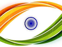 drapeau indien thème république jour élégant fond de style vague vecteur