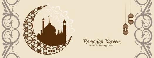 conception de bannière de festival islamique ramadan kareem religieux vecteur