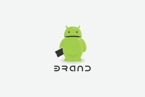 est la conception du logo de la mascotte du personnage du smartphone vecteur