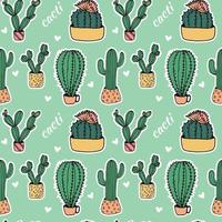 doodle illustration cactus noir sur blanc belle icône d'art ligne succulente vecteur