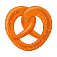 bretzel bavarois.illustration vectorielle à plat.isolé sur fond blanc.concept de produits de boulangerie frais pour sites Web, dépliants, festivals.logo de bretzel octobrefest.pain torsadé avec du sel pour la bière. vecteur