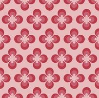 Motif floral géométrique rose et rouge vecteur