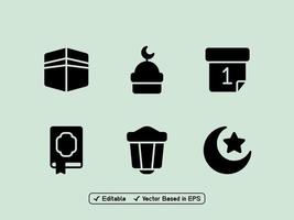 pack d'icônes ramadan et islam vecteur