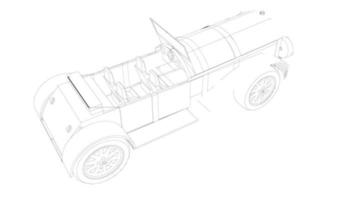 dessin au trait de conception de voiture ancienne vecteur