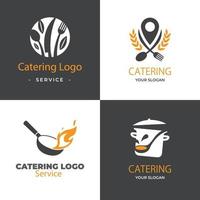 collection de modèles de logo de restauration, restauration, événements en plein air et insignes de service de restauration, icônes alimentaires isolées sur fond blanc