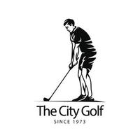 conception de modèle de logo de golf design plat