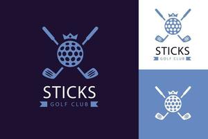 conception de modèle de logo de golf design plat