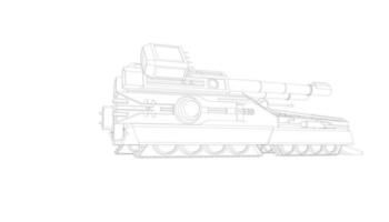 dessin au trait du char d'assaut vecteur