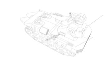 dessin au trait du char destroyer vecteur