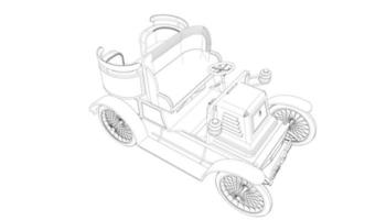 dessin au trait de conception de voiture ancienne vecteur