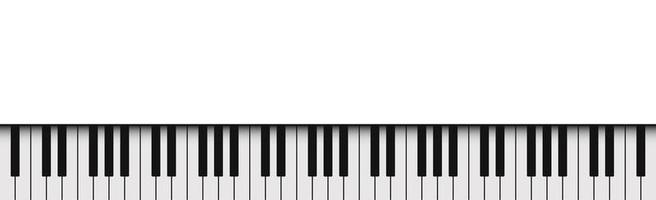 fond blanc réaliste avec espace texte touches de piano noir et blanc - vecteur