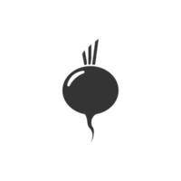 icône de silhouette d'illustration de radis vecteur