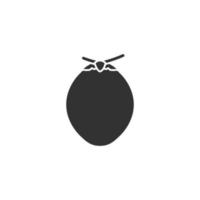 icône de la silhouette de l'illustration de la noix de coco vecteur