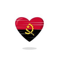 illustration de l'amour en forme de drapeau angola vecteur