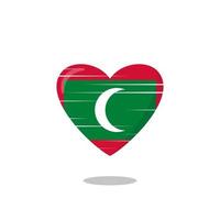 illustration de l'amour en forme de drapeau des maldives vecteur