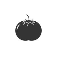 icône de silhouette d'illustration vectorielle de tomate vecteur