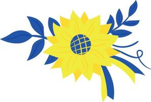 tournesol aux couleurs du drapeau ukrainien vecteur